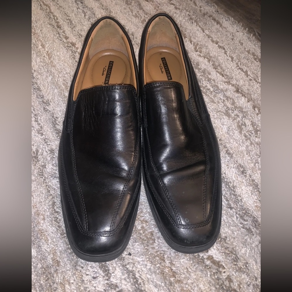 Clarks Men’s Tilden free Slip-On Loafer US Size 10 Color Black Leather